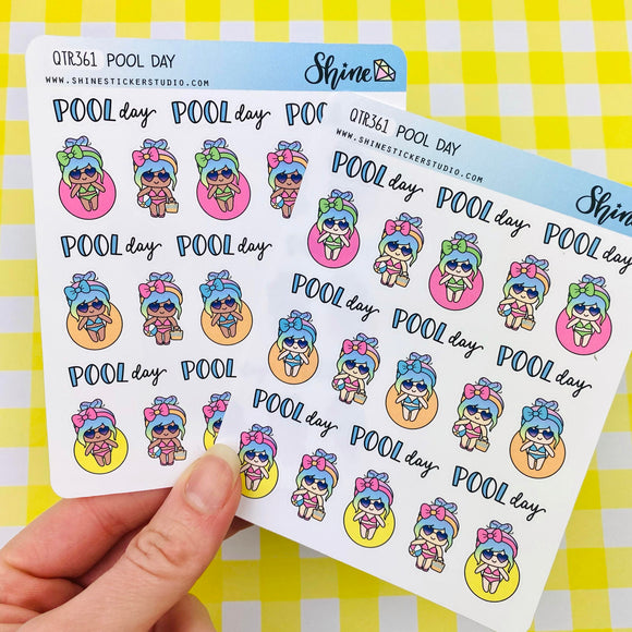 Pool Day Luna Stickers