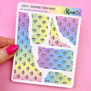 Diamond Torn Paper Stickers