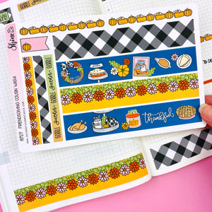 Friendsgiving Hobonichi Cousin Daily Washi Strip Stickers