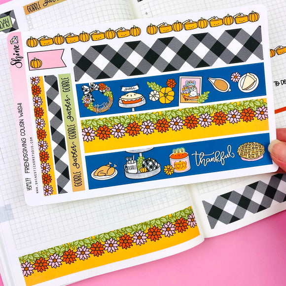 Friendsgiving Hobonichi Cousin Daily Washi Strip Stickers