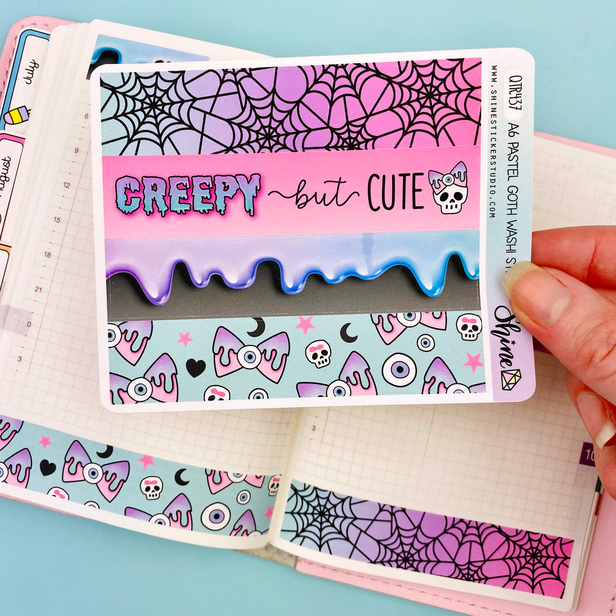 A6 Pastel Goth Washi Strip Stickers – Shine Sticker Studio