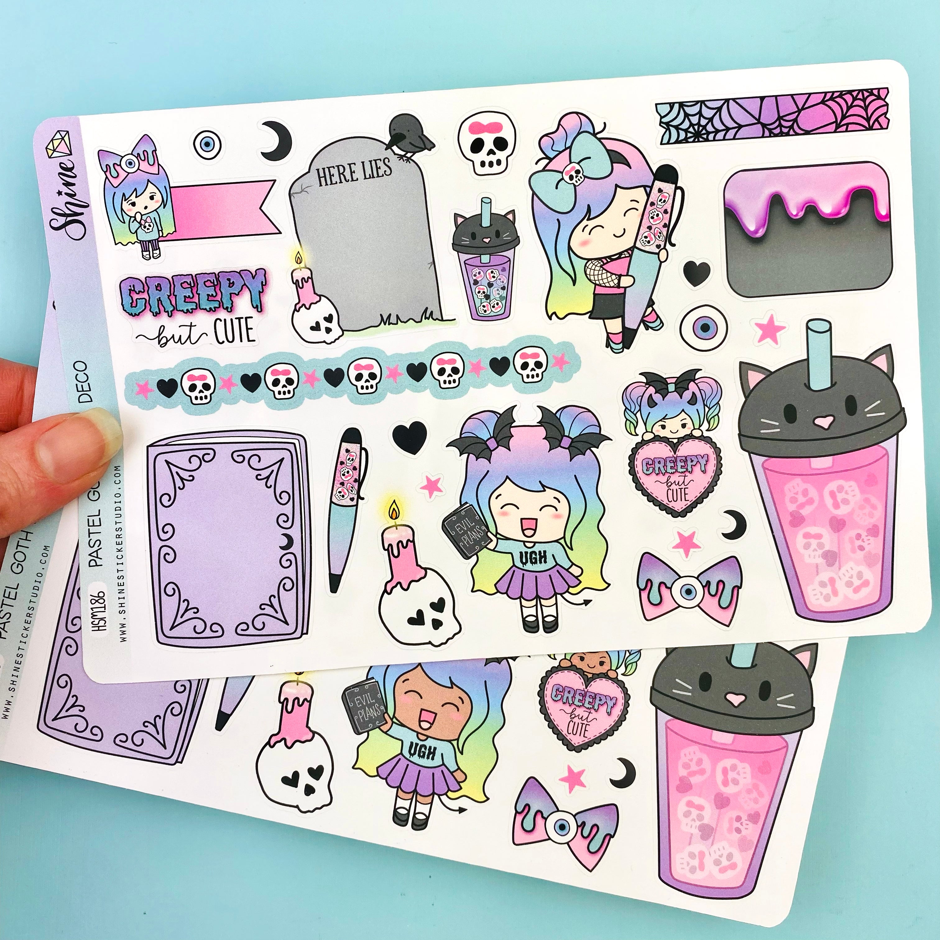 Pastel Goth - Collab with The Angel Shoppe - Bujo Deco Stickers – Shine ...