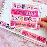 A6 We Wear Pink Washi Strip Stickers
