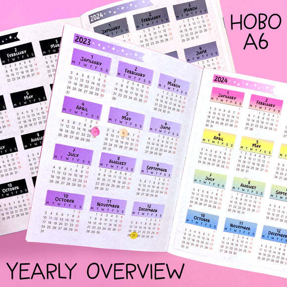 2023 Hobonichi A6 Yearly Overview Sticker Kit
