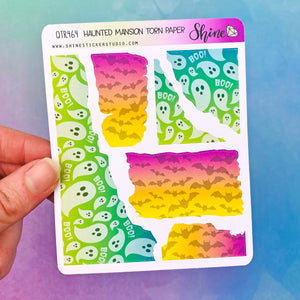 Haunted Mansion Torn Paper Stickers