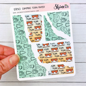 Camping Torn Paper Stickers