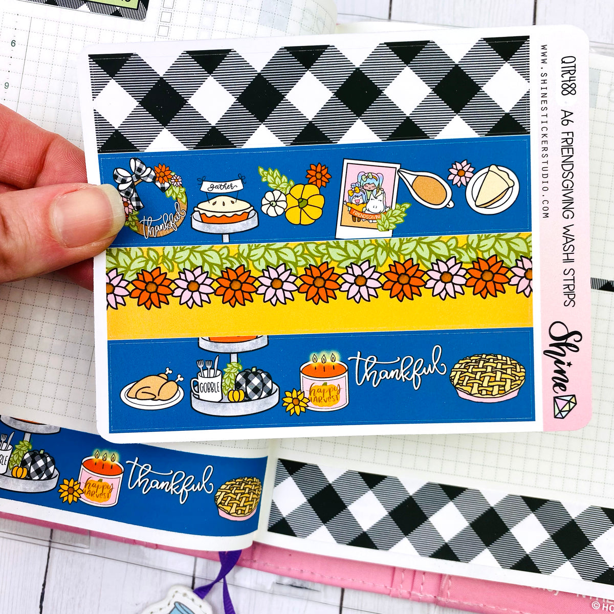 A6 Friendsgiving Washi Strip Stickers – Shine Sticker Studio