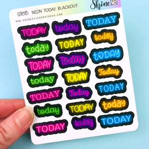 Neon Today Planner Stickers
