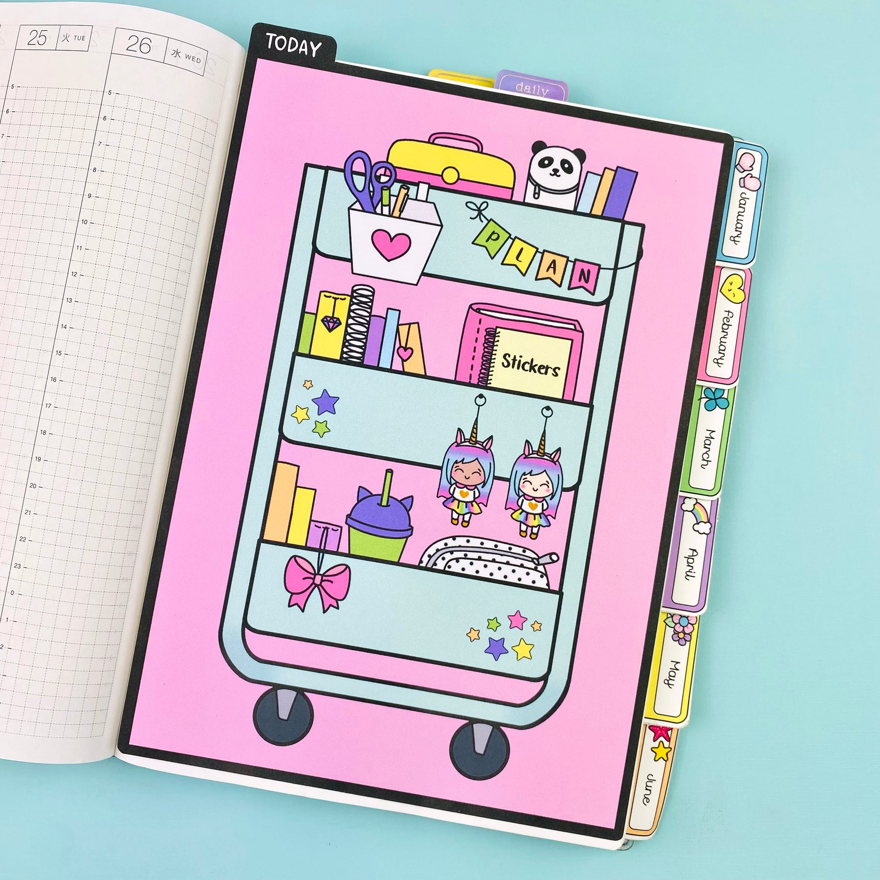 Planner Cart Pencil Board - A6, Weeks, B6, & A5 – Shine Sticker Studio