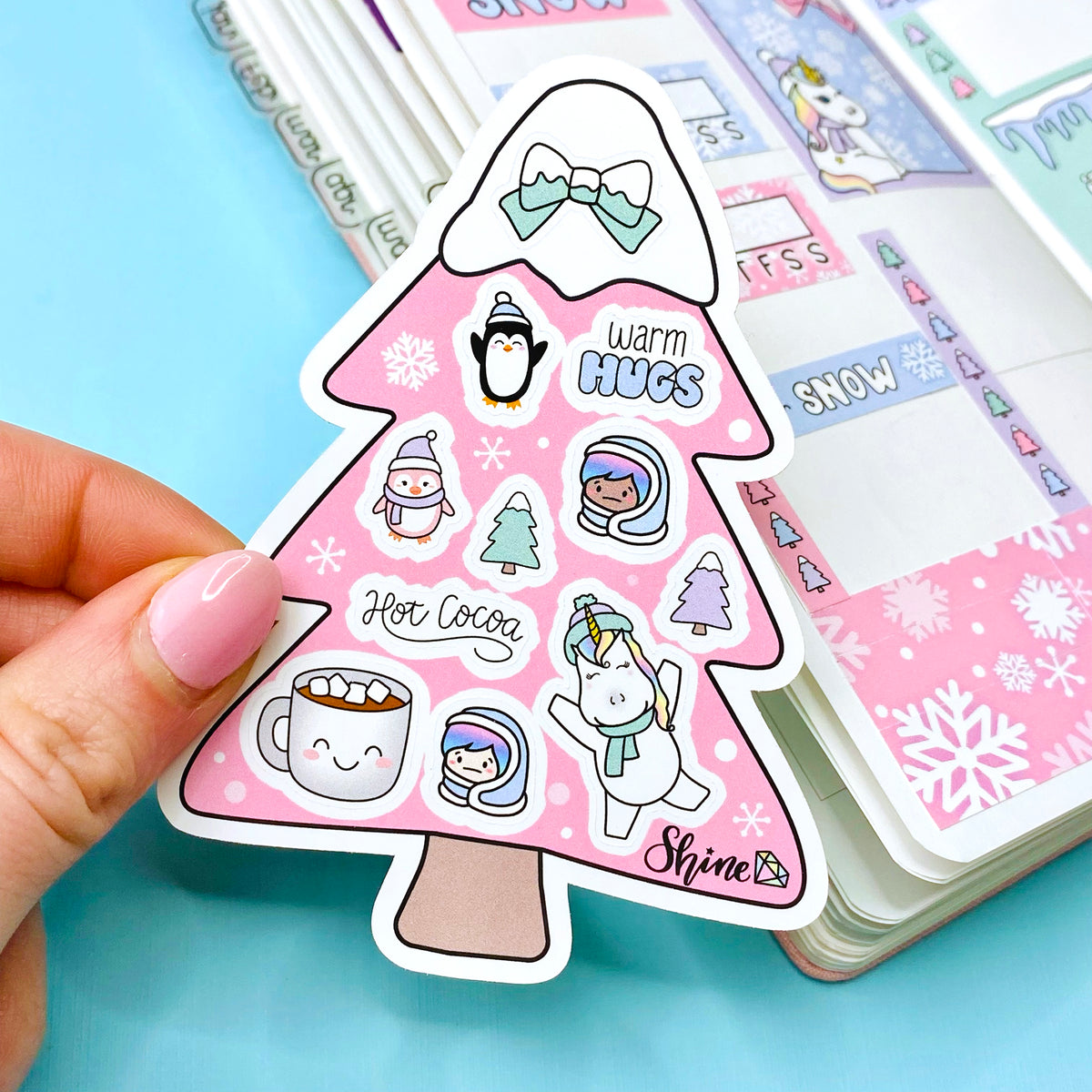 Two Time Sticker LIMITED TIME ONLY - Winter Tree Sticker Sampler Die Cut – Shine Sticker ...