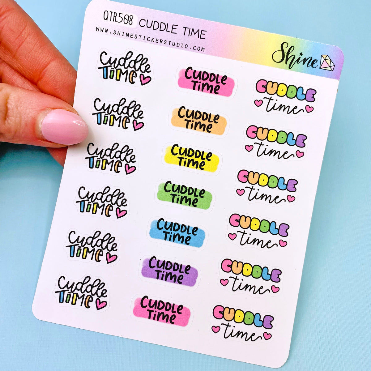 Two Time Sticker Cuddle Time Stickers – Shine Sticker Studio