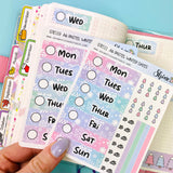 A6 Pastel Winter Hobonichi Date Cover Stickers