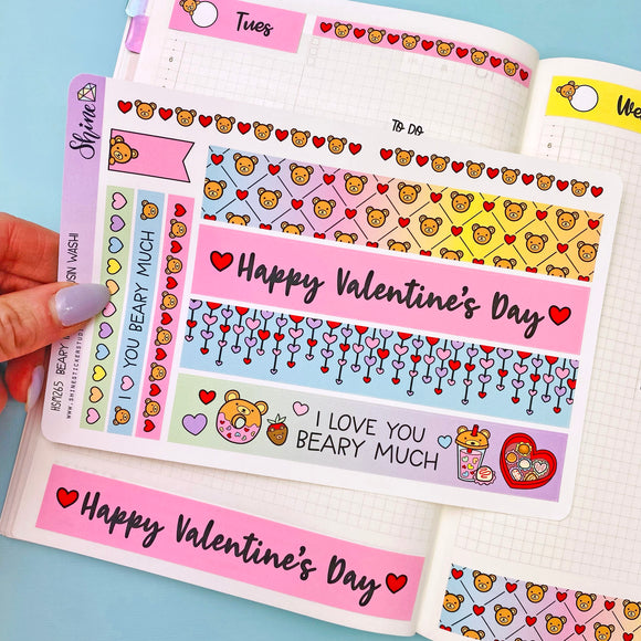 Beary In Love Hobonichi Cousin Daily Washi Strip Stickers