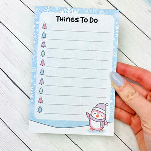 Popsicle the Penguin Winter "Things To Do" 4x6 Notepad - 30 Sheets - Winter Advent Box #7
