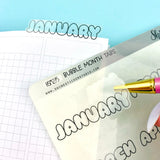 Bubble Letter Monthly Tab Stickers