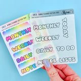 Bubble Letter Planner Section Tab Stickers