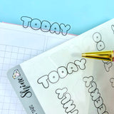 Bubble Letter Planner Section Tab Stickers