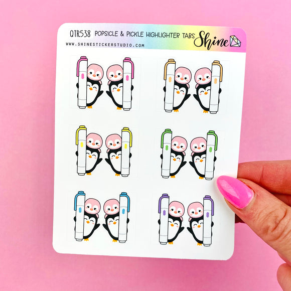 Popsicle & Pickle Highlighter Tab Stickers