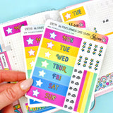 A6 Star's Rainbow Hobonichi Date Cover Stickers