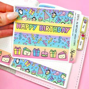 A6 Happy Birthday Washi Strip Stickers