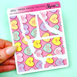 Friends Forever Torn Paper Stickers