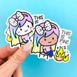 Luna This Is Fine Die Cut Laminated Vinyl Decal