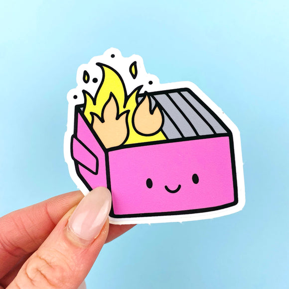 Dumpster Fire Laminated Die Cut Vinyl Decal