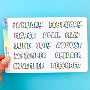 Large 3D Months