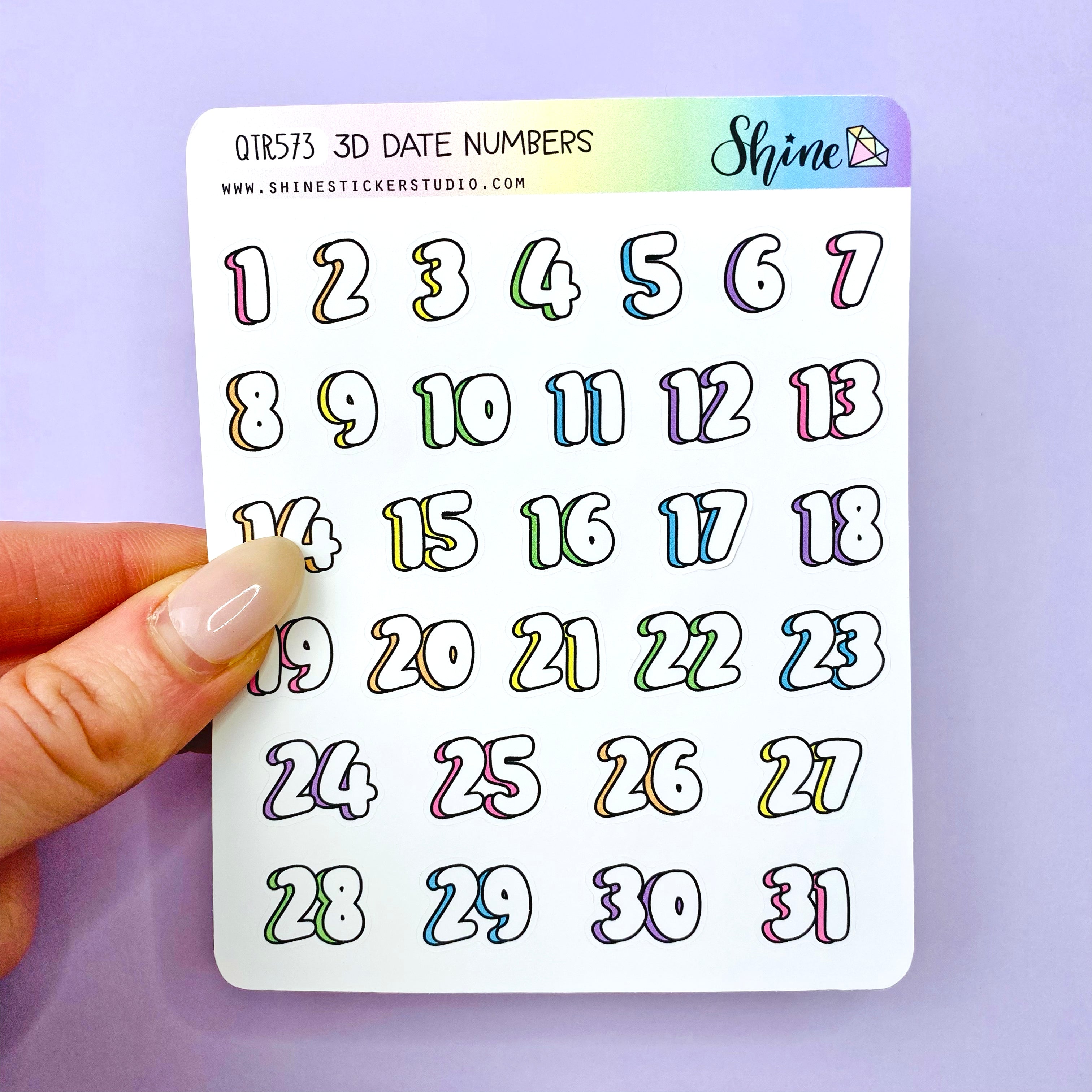 Date Numer 3D Date Number Stickers – Shine Sticker Studio