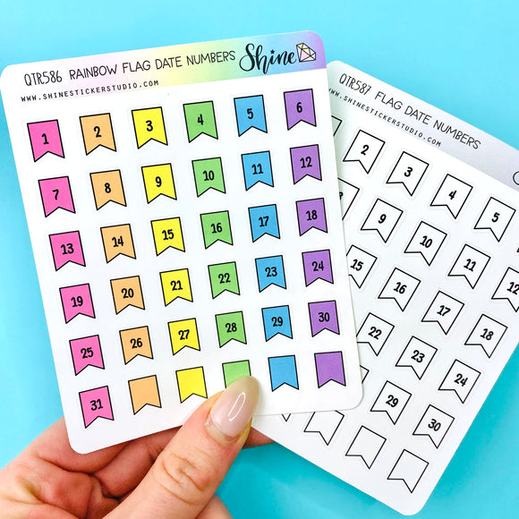 Flag Date Number Stickers