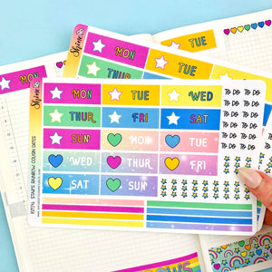 Star's Rainbow Cousin Daily Date Cover Stickers