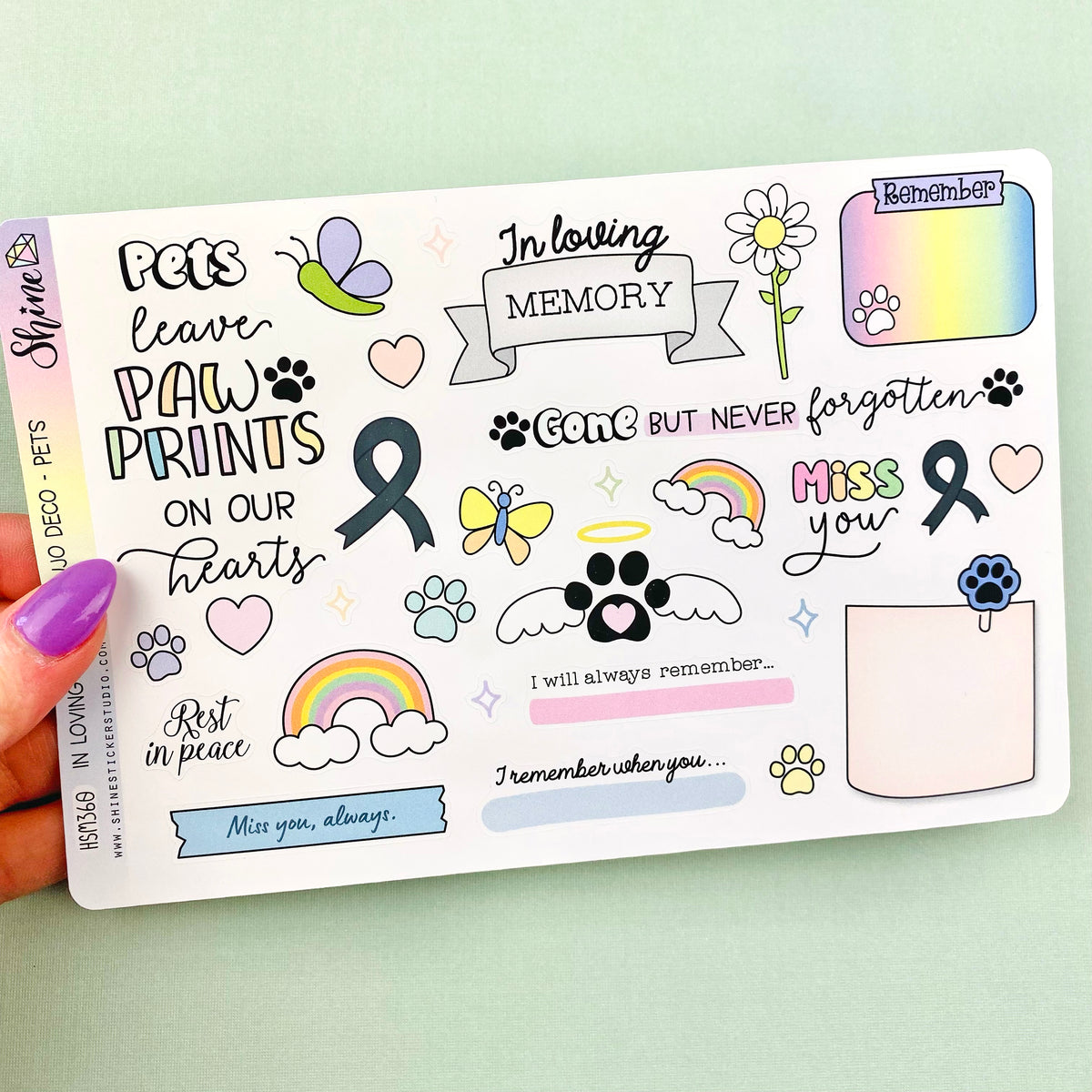 In Loving Memory Pets Bujo Deco Stickers – Shine Sticker Studio