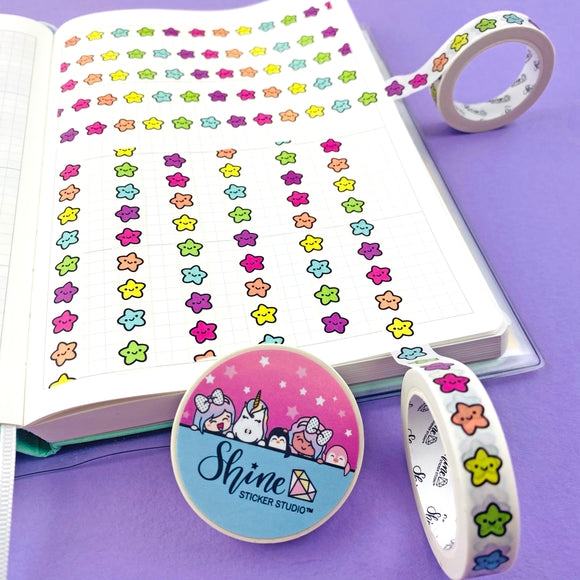 Kawaii Stars Washi Tape - Vertical and Horizontal