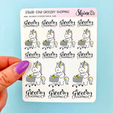 Star the Unicorn Grocery Shopping Stickers
