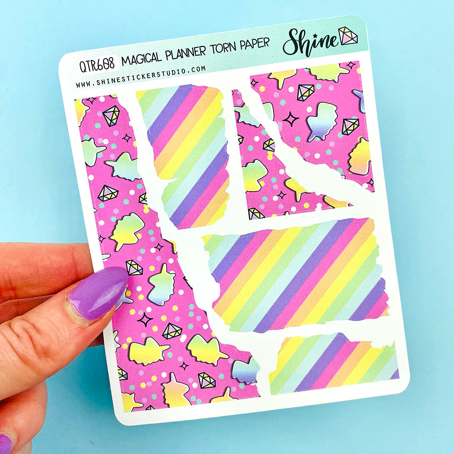 Magical Planner Torn Paper Stickers – Shine Sticker Studio