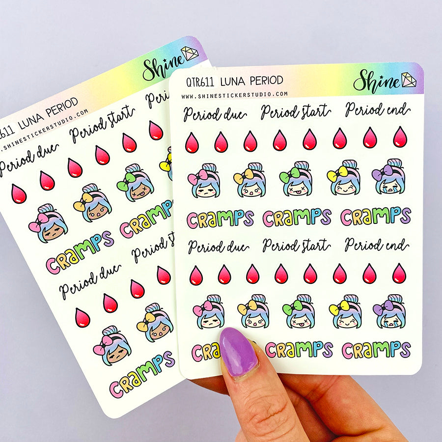 Luna Period Stickers – Shine Sticker Studio