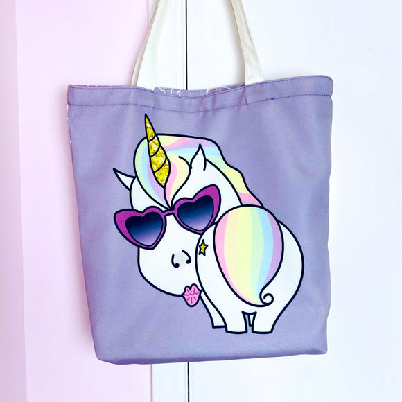 Sassy Star the Unicorn Canvas Tote Bag