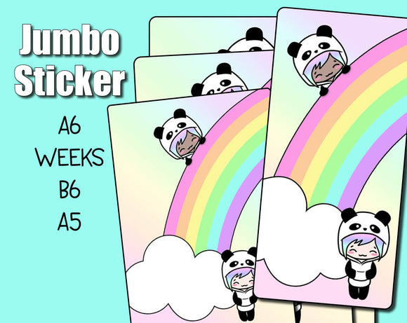 Panda Rainbow Jumbo Sticker