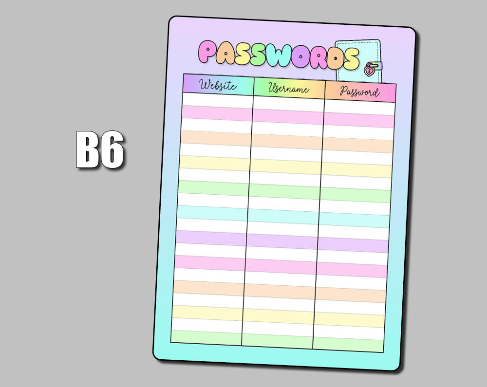 Random Password Stickers Passwords Log Jumbo Sticker – Shine Sticker Studio