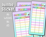 Passwords Log Jumbo Sticker