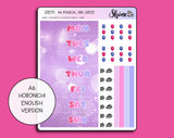 A6 Magical Girl Hobonichi Date Cover Stickers