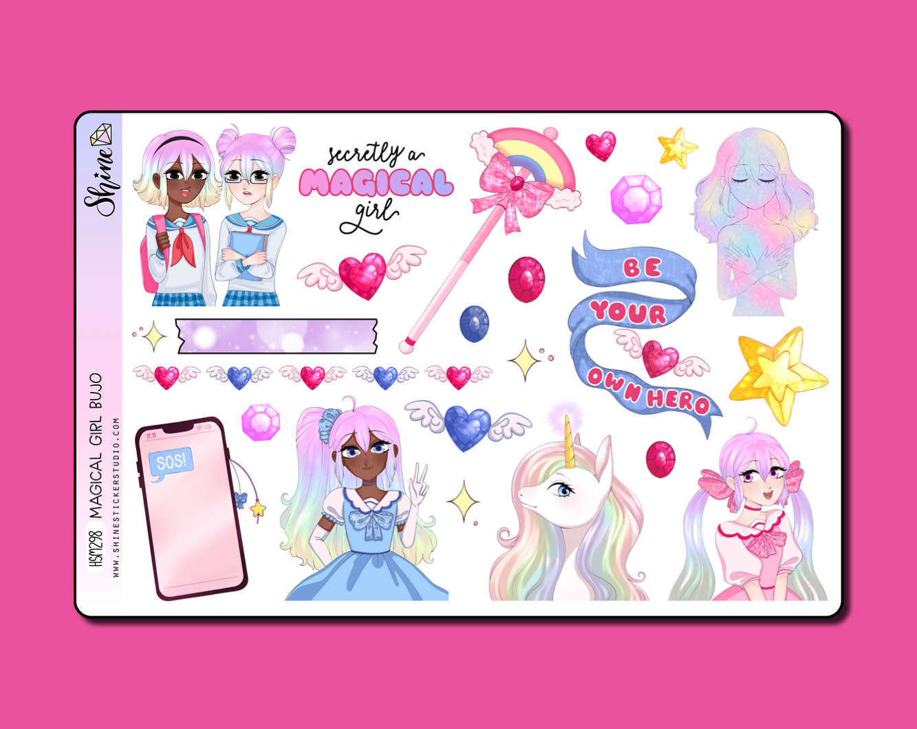 Magical Girl Bujo Deco Stickers – Shine Sticker Studio