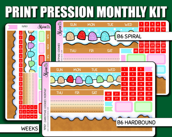 Undated Christmas Cookies Monthly Kit - Print Pression