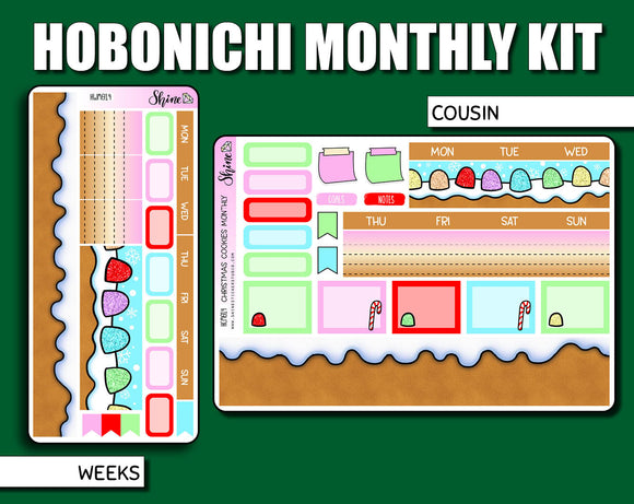 Undated Christmas Cookies Monthly Kit - Hobonichi Cousin/Weeks