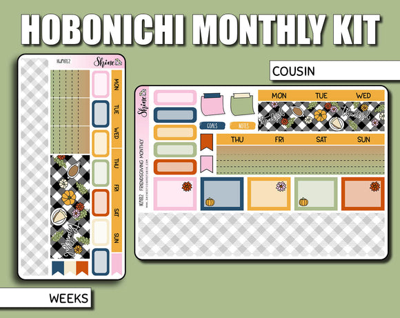 Undated Friendsgiving Monthly Kit - Hobonichi Cousin/Weeks