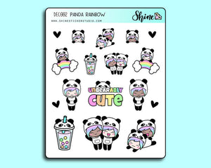 Luna Panda Rainbow Stickers