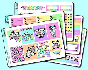 Luna Panda Rainbow - Vertical Weekly Sticker Kit