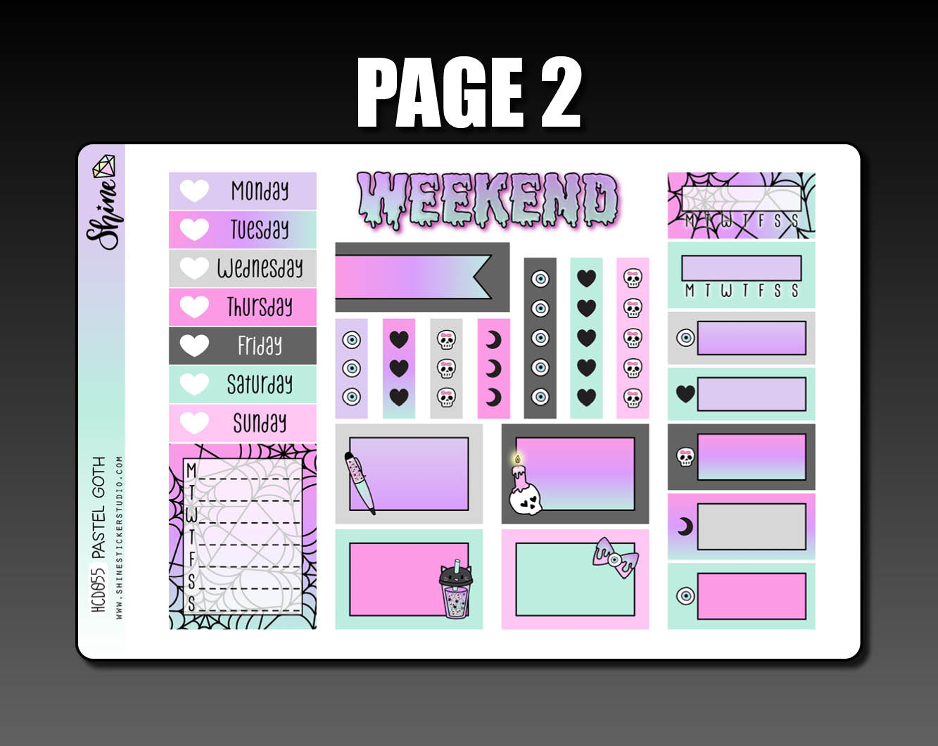 Pastel Goth - Collab with The Angel Shoppe - Hobonichi Cousin Sticker ...