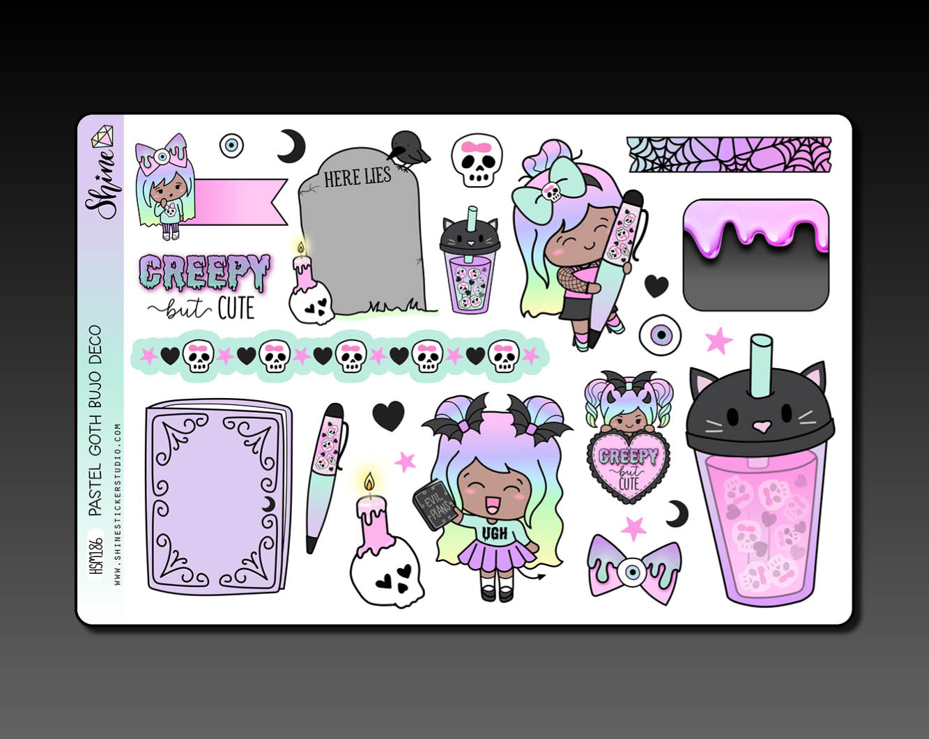 Pastel Goth - Collab with The Angel Shoppe - Bujo Deco Stickers – Shine ...
