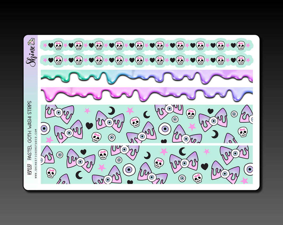 Pastel Goth Washi Strip Stickers – Shine Sticker Studio